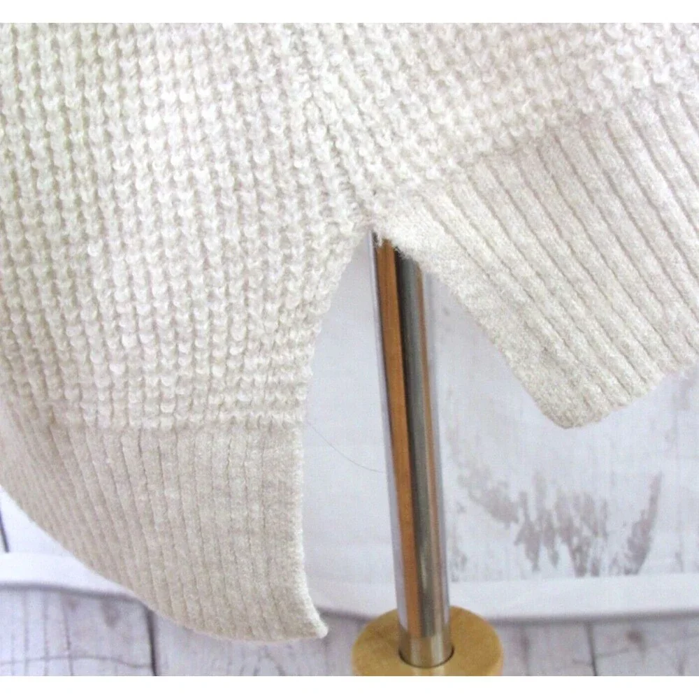 Old Navy Women's Long Sleeve Pullover Sweater Cowl Neck Hi/Lo Hem Ivory Size XXL